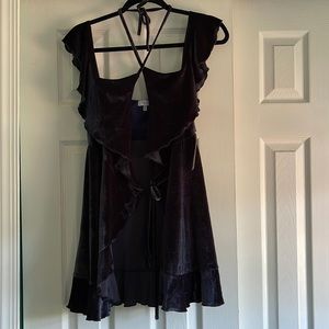 NWT NEVER WORN Navy velvet wrap dress